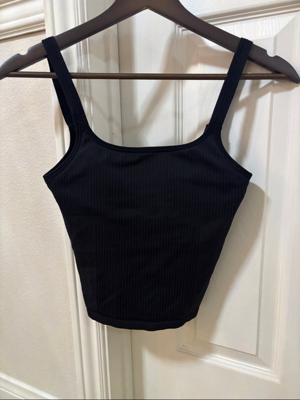 lululemon athletica Black Ribbed Square-Neck Tank